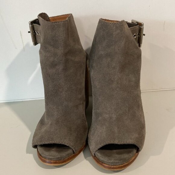Jeffrey Campbell Briana Grey Suede Open Toe Booties Size 6 - Picture 6 of 14